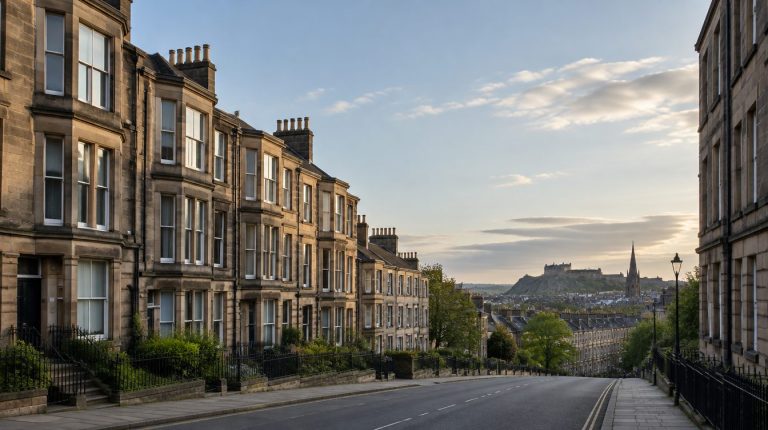 Row of sandstone tenement flats on an Edinburgh street, typical buy-to-let property in Scotland