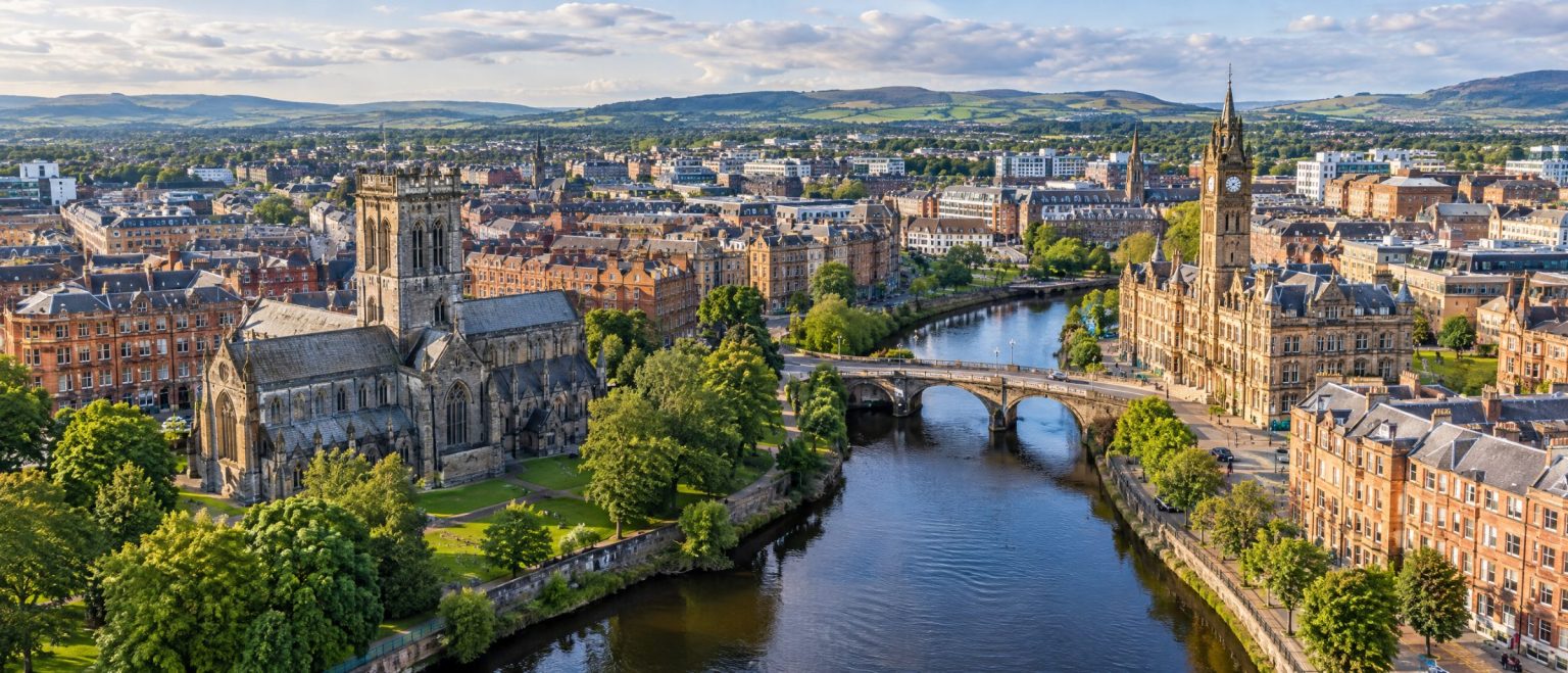 Aerial view of Paisley