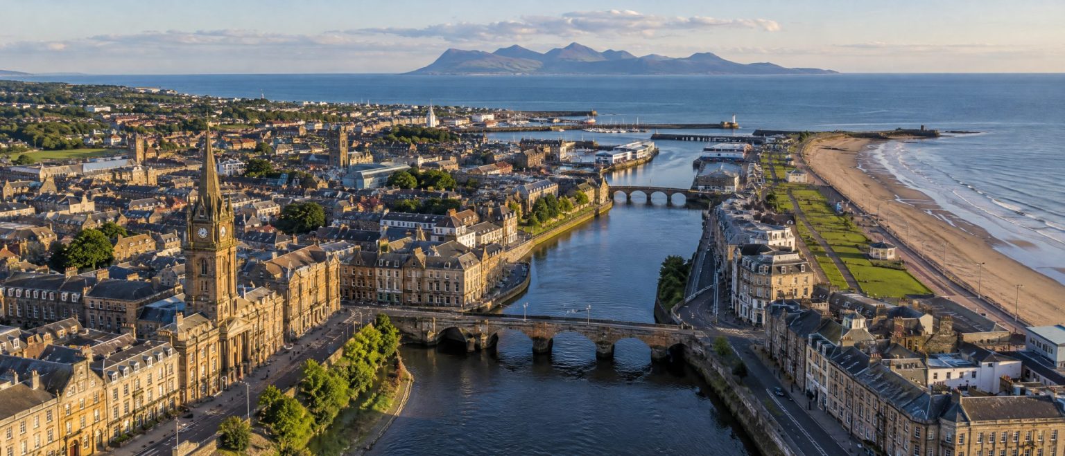 Aerial view of Ayr, Ayrshire