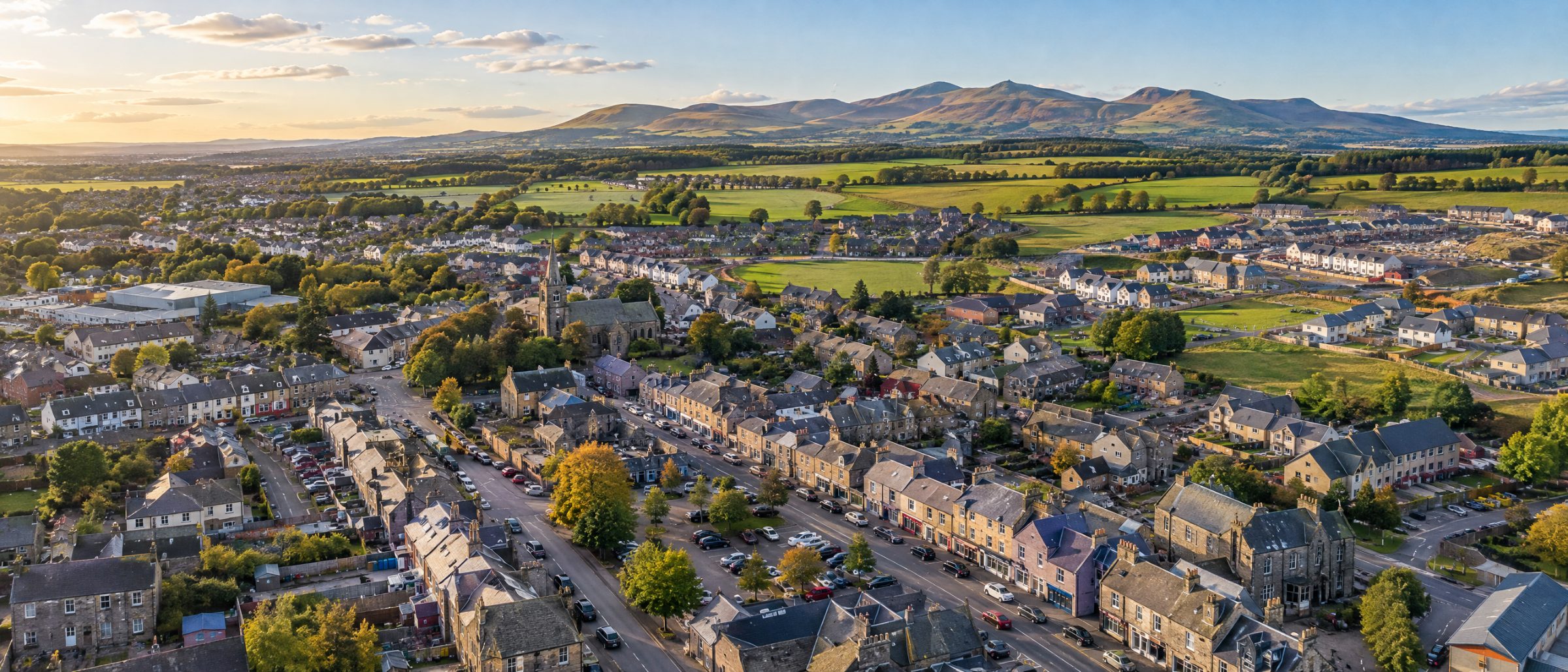 Neighbouring Bonnyrigg, a short distance from Dalkeith, with family homes and new estates