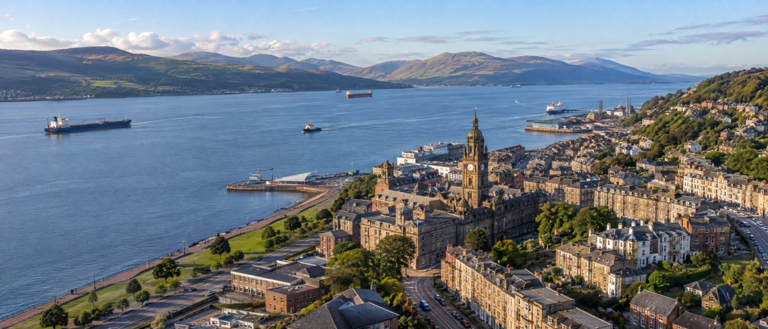 Aerial view of Greenock, Inverclyde